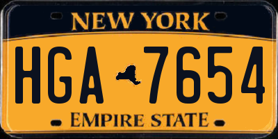 NY license plate HGA7654