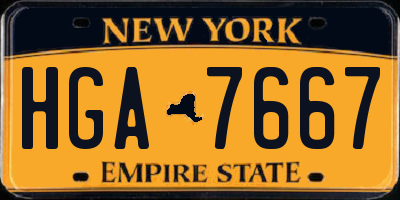 NY license plate HGA7667