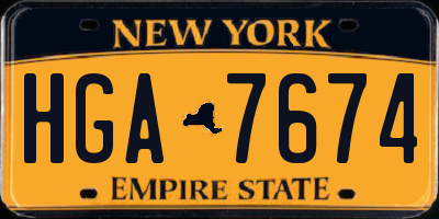 NY license plate HGA7674