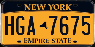 NY license plate HGA7675