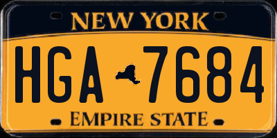 NY license plate HGA7684