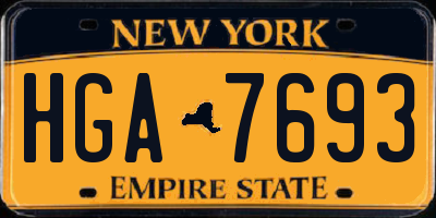 NY license plate HGA7693