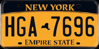 NY license plate HGA7696