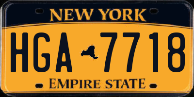 NY license plate HGA7718