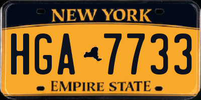 NY license plate HGA7733