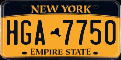 NY license plate HGA7750