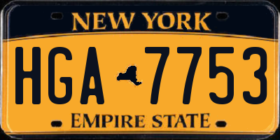 NY license plate HGA7753