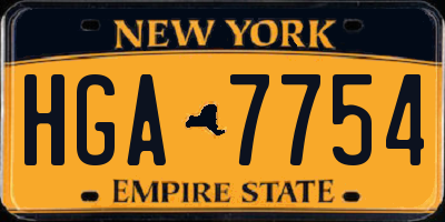 NY license plate HGA7754