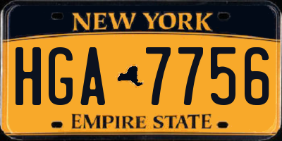 NY license plate HGA7756