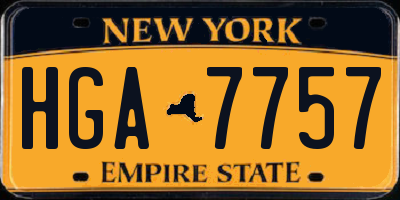 NY license plate HGA7757