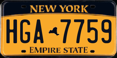 NY license plate HGA7759
