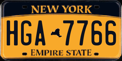 NY license plate HGA7766