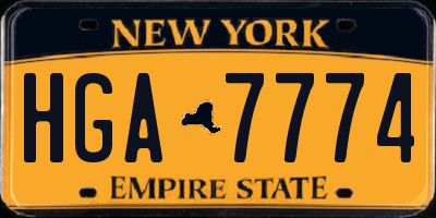 NY license plate HGA7774