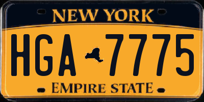 NY license plate HGA7775