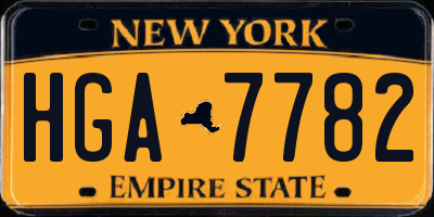 NY license plate HGA7782