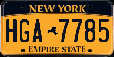 NY license plate HGA7785