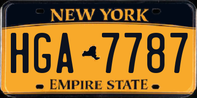 NY license plate HGA7787