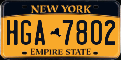 NY license plate HGA7802
