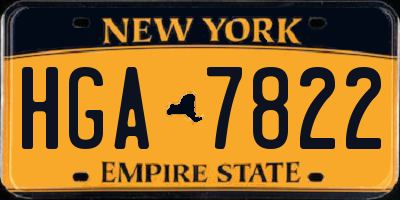 NY license plate HGA7822