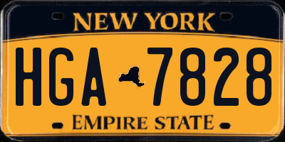NY license plate HGA7828