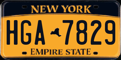 NY license plate HGA7829