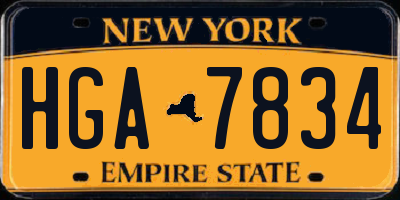 NY license plate HGA7834