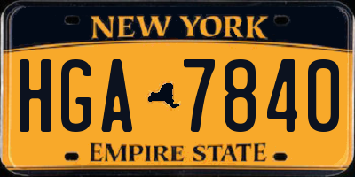 NY license plate HGA7840