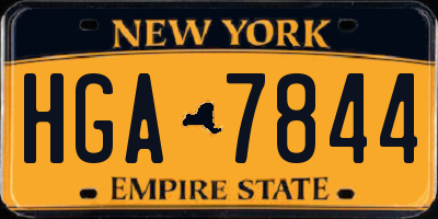 NY license plate HGA7844