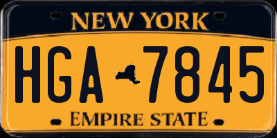 NY license plate HGA7845