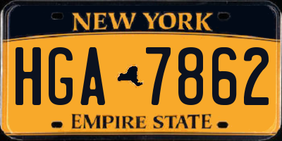 NY license plate HGA7862