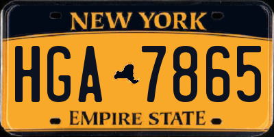 NY license plate HGA7865