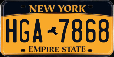 NY license plate HGA7868