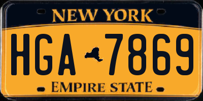 NY license plate HGA7869