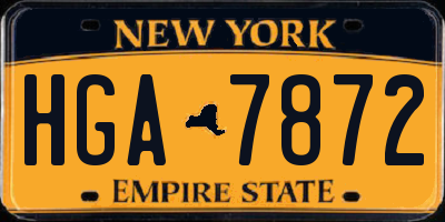 NY license plate HGA7872