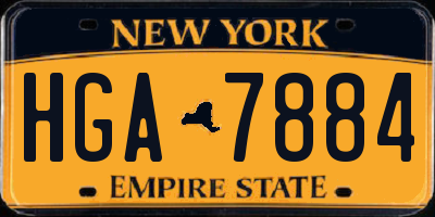 NY license plate HGA7884