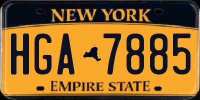 NY license plate HGA7885