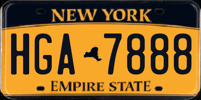 NY license plate HGA7888