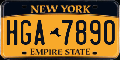 NY license plate HGA7890