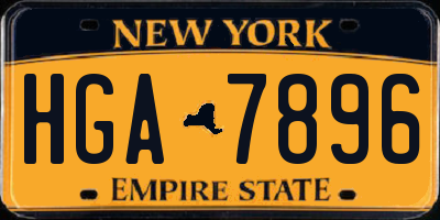 NY license plate HGA7896
