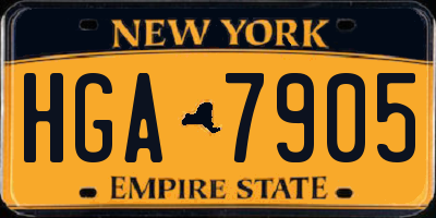 NY license plate HGA7905