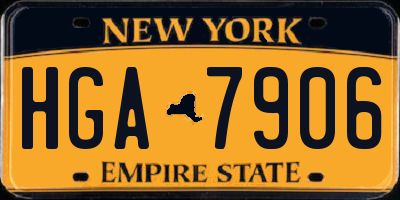 NY license plate HGA7906