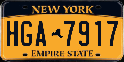 NY license plate HGA7917