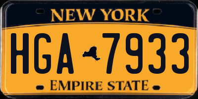 NY license plate HGA7933