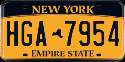 NY license plate HGA7954