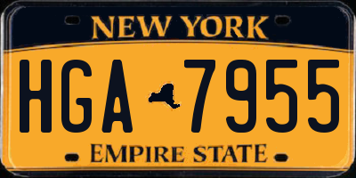NY license plate HGA7955