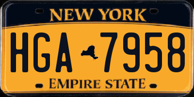 NY license plate HGA7958