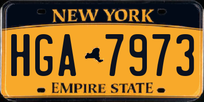 NY license plate HGA7973