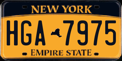 NY license plate HGA7975