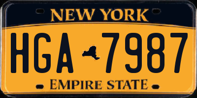 NY license plate HGA7987