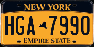 NY license plate HGA7990